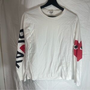 Comme des Garcons White T-Shirt with Black Print